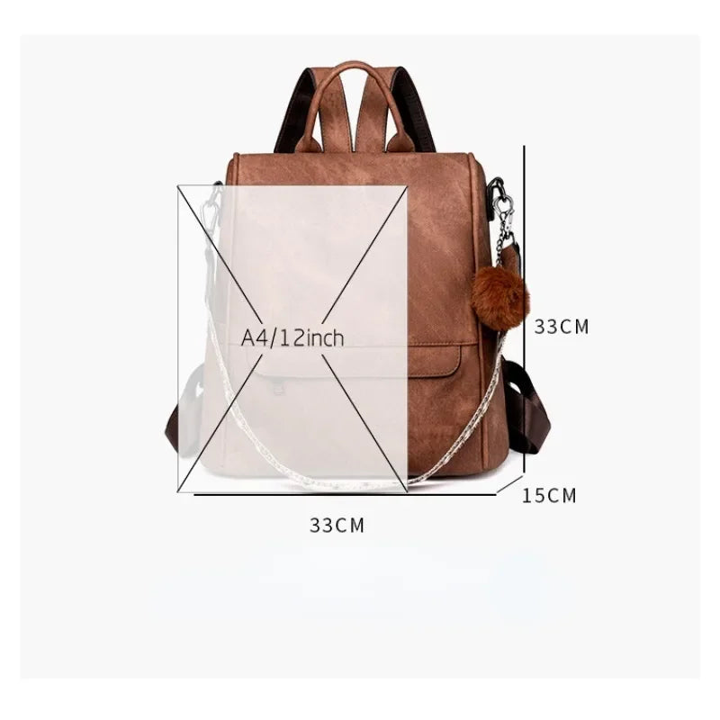 Womens Purse pu Leather Backpack Purse for Women Fashion Backpack Ladies Designer Ladies Shoulder Bags for Travel College Work