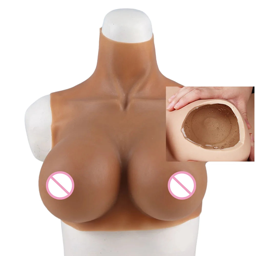 Halloween Cosplay Fake Chest False Boobs Silicone Filler Realistic B-H Cup for Crossdresser Transgender Drag Sissy Cosplay Chest