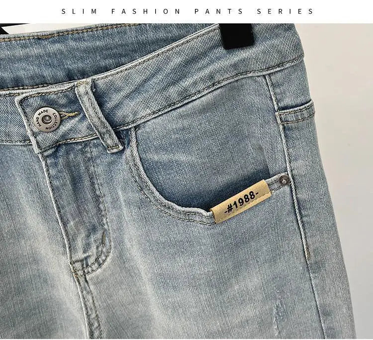 Jeans Men's Trendy Brand Light-colored Fashion Youth Casual Pants Cowboy Simple Ruffian Handsome Slim-fitting Skinny Jeans Men