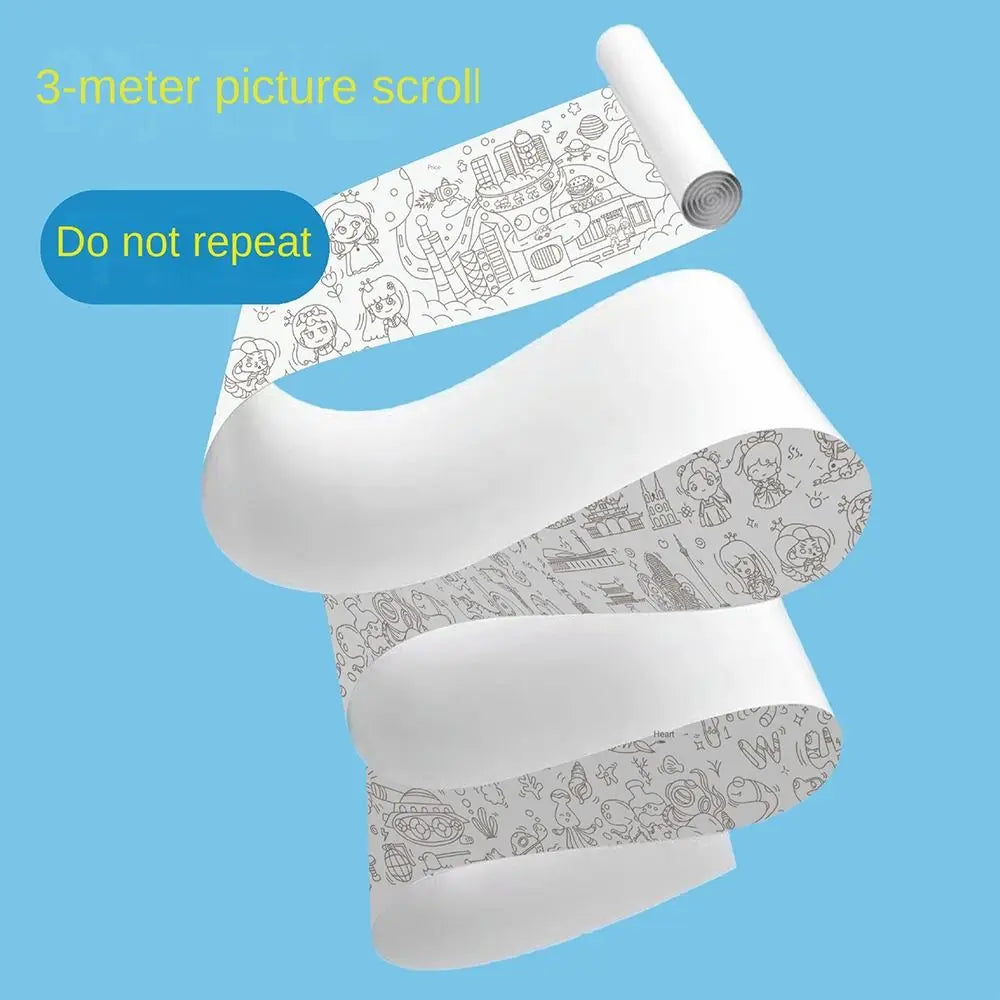 Coloring Toys DIY Toys Gouache Art Little Artist Color Filling Paper Children's Drawing Roll Watercolor Paper Blank Coloring