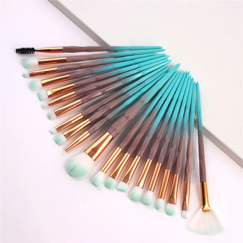 Diamond Makeup Brushes Set Beauty Make Up Brush Tool Cosmetic Powder Foundation Blending Eye Shadow Eyebrow Eyelash Brush