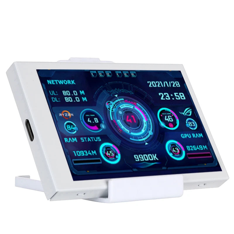 New 3.5 Inch IPS Type-C Secondary Screen for Computer CPU GPU RAM HDD Hardware Monitor LCD Display Freely AIDA64 Windows