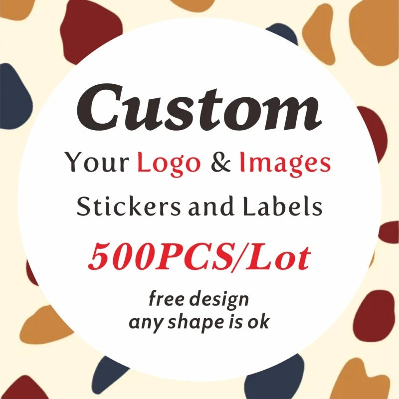 500PCS Custom Stickers and Customized Logo Wedding Birthday Baptism Stickers DIY Your Own Logo Stickers Personalize Stickers