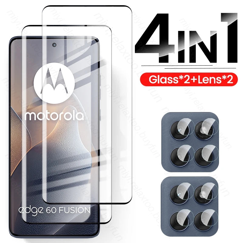 Edge60Fusion 6To1 9D Curved Glass Screen Protector For Motorola Edge 60 Fusion 5G Camera Protective Glass On Edge60 Pro 60Fusion