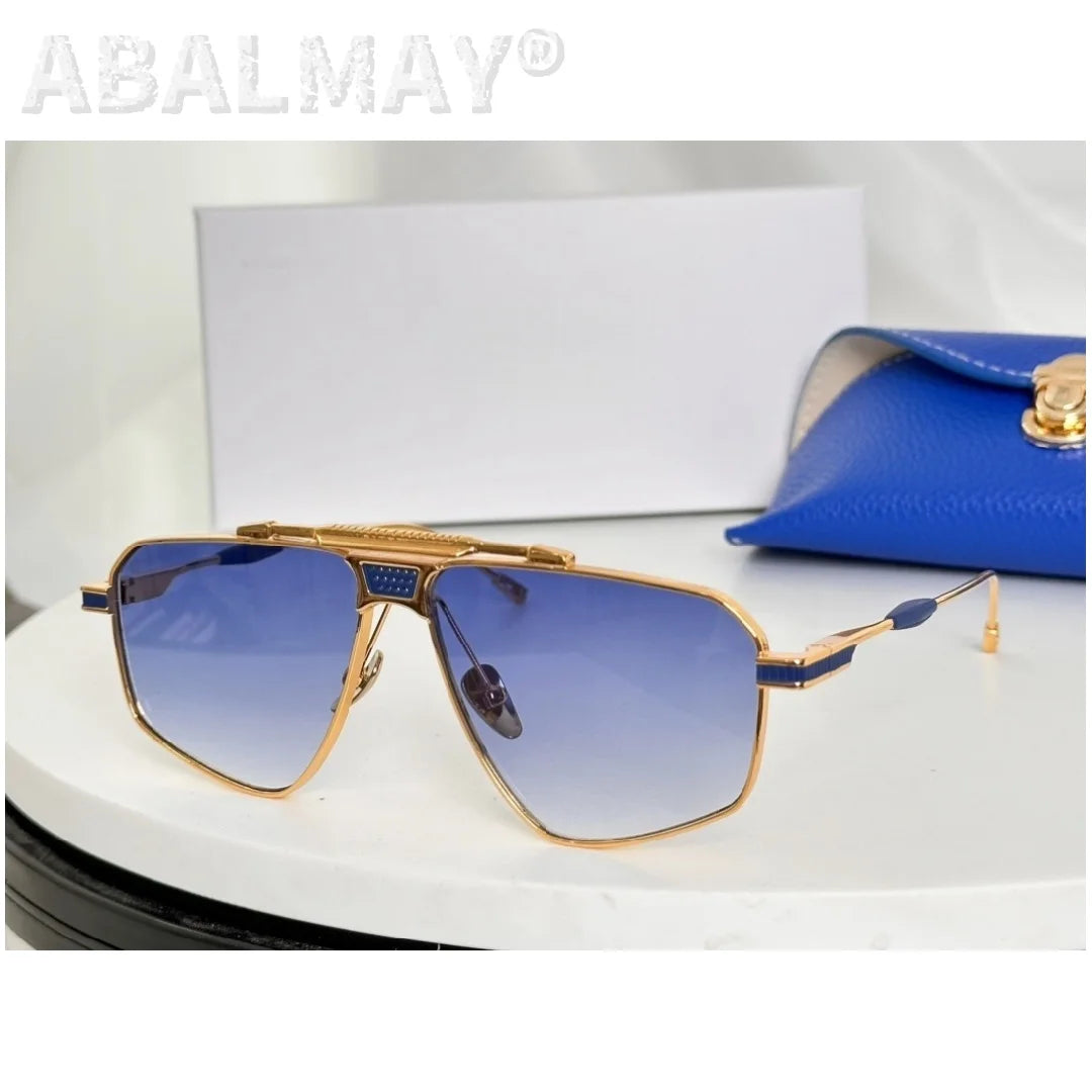 Acetate UV400 Sunglasses with Titanium Frame — Unisex Fashion Sun Glasses Size 58-12