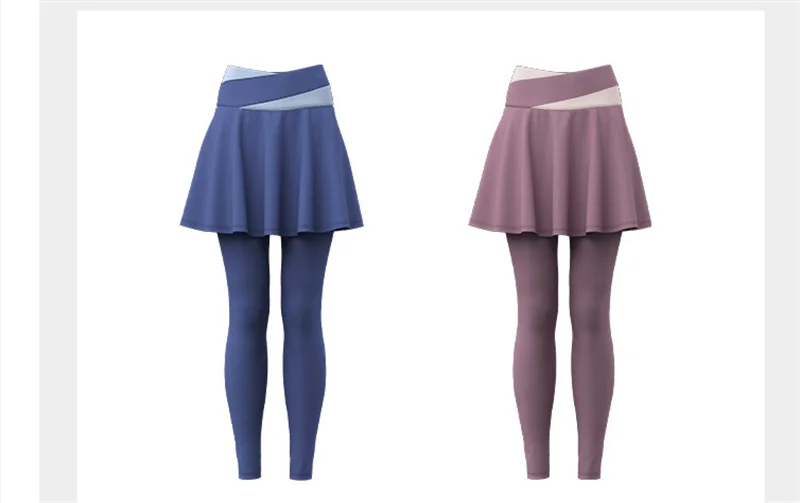 Aiithuug Tennis Skorts Cross-waist Skirted Legging Yoga Legging with Skirts Tennis Leggings Soft Stretchy Tennis Dresses Running