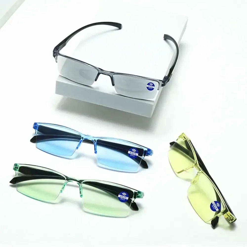 Smart Automatic Zoom Reading Glasses Rimless Optical Presbyopia Eyewear Spectacle Radiation Protection Computer Goggles Unisex