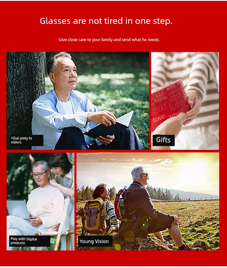 Reading Glasses Men's Automatic Adjustment Degree Intelligent Zoom Dual-Use HD Middle-Aged and Elderly Anti-blue Light Presbyopic Glasses