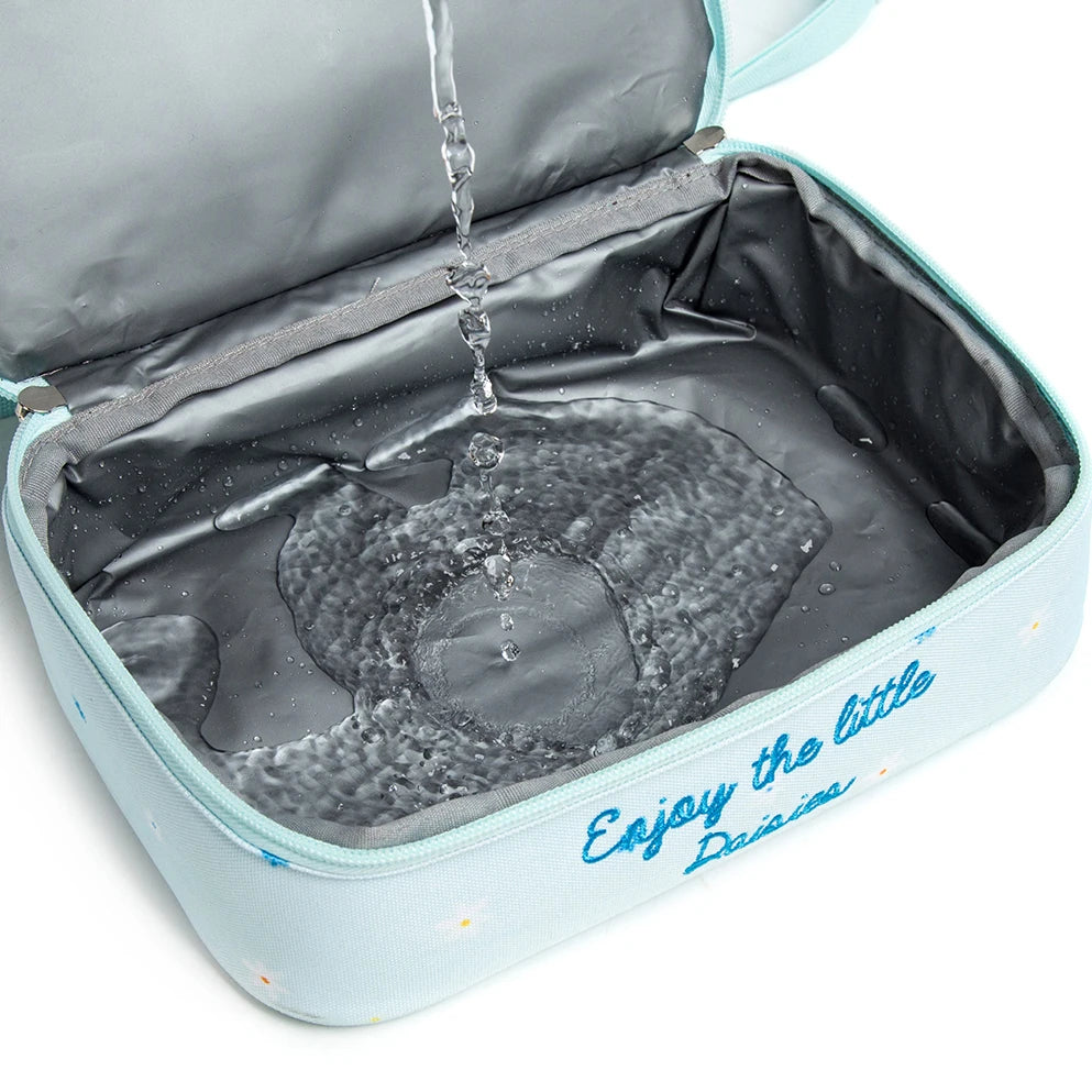 Kids Dual Compartment Lunch Bag for Girls, Double Decker Cooler Insulated Lunch Box Large Meal Tote for Kids