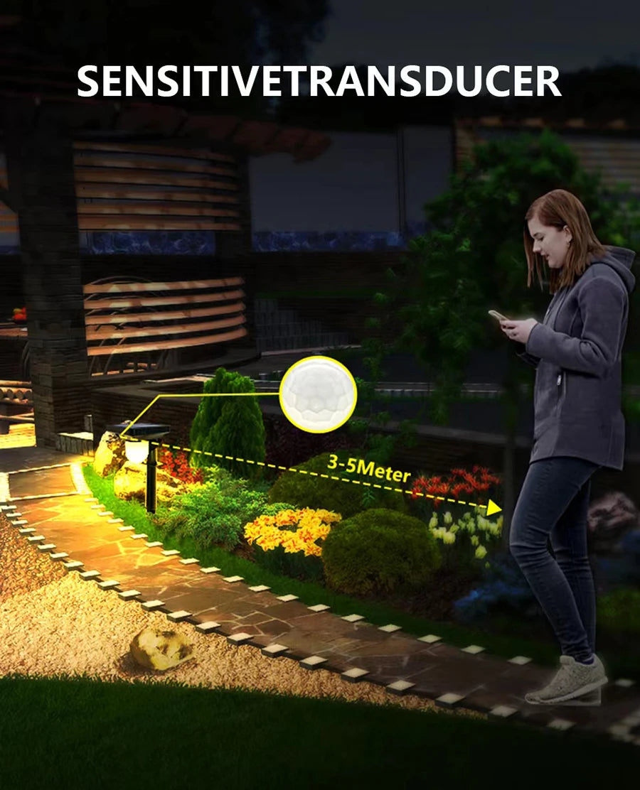 Solar Lights Outdoor Garden Solar Powered Wall Lamp Waterproof Motion Sensor Pathway Light Landscape Path Yard Backyard Lawn