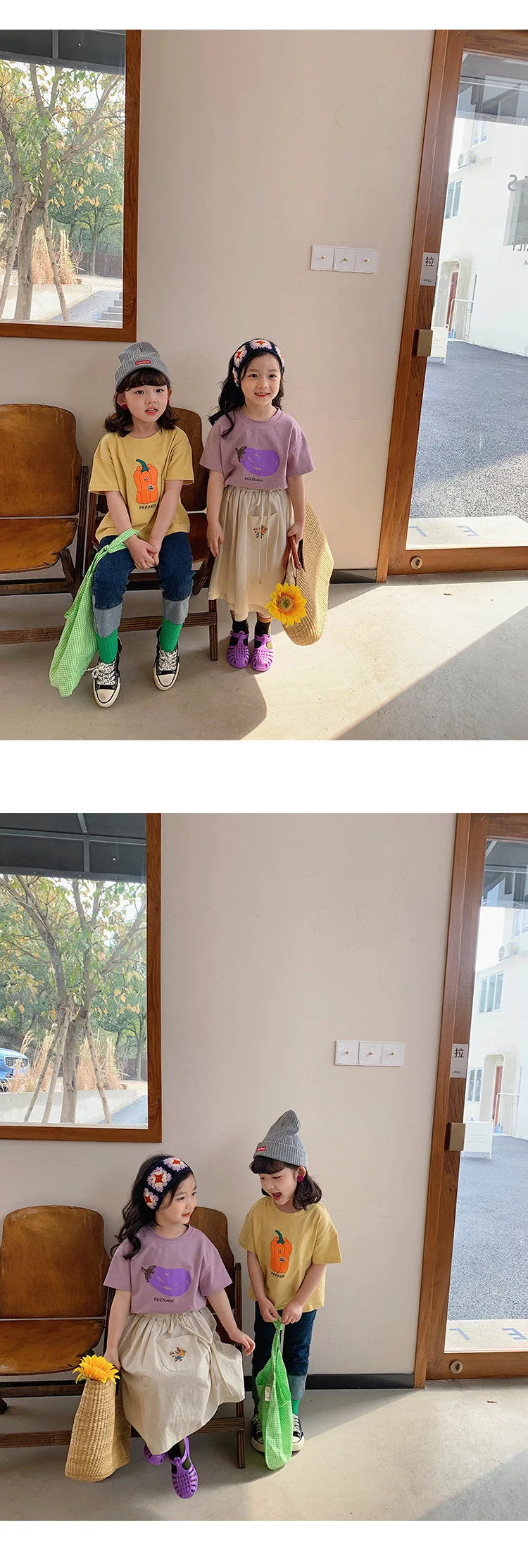 Baby Girls Boys Short Sleeved T-shirt Kids Cotton Top Tees Toddler Cartoon Print Shirts Summer Children's Clothing Korean Style