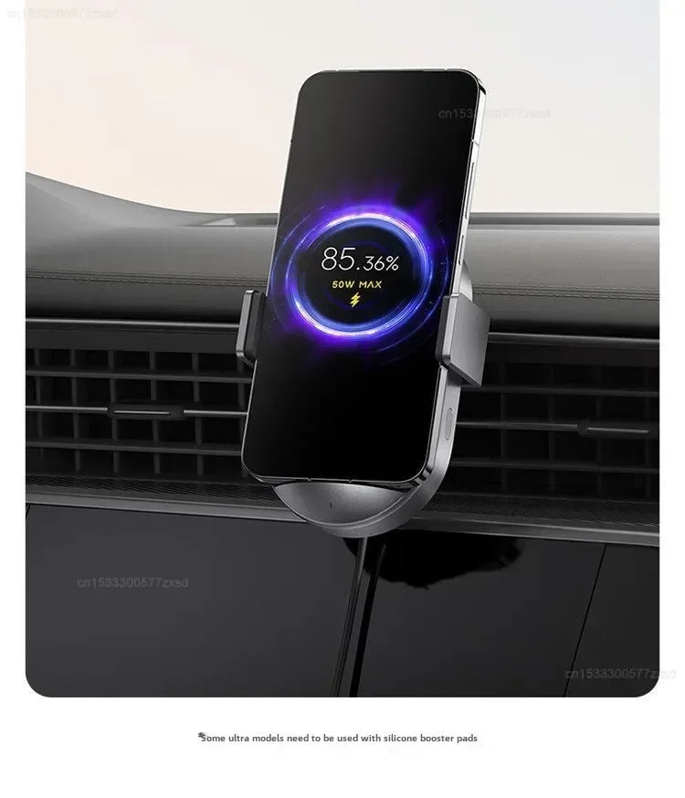 Xiaomi 50W Wireless Car Charger Set Smart Fast Quick Charging Auto Accessories Support Power-Off Car Mount Induction Charging