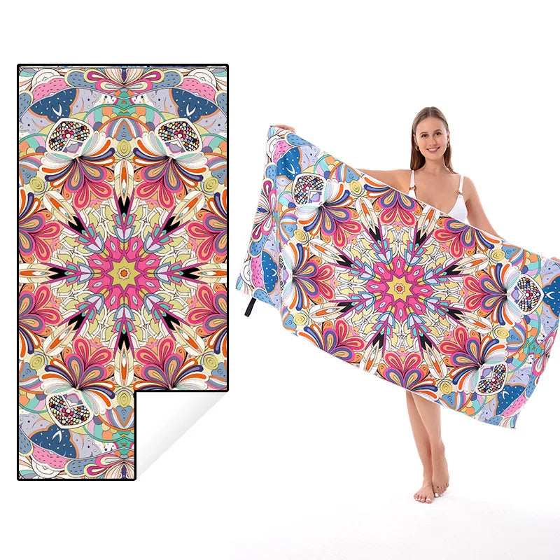 Quick-drying Microfiber Bath Towel Beach Resort Swimming Beach Towel single-sided Sweat Absorption  Sun  Beach Towel