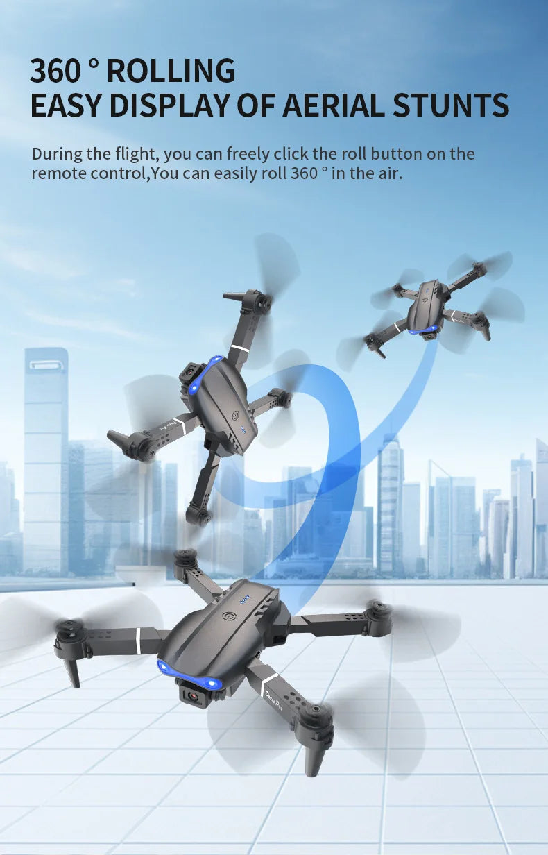 E99 PRO Drone Screen Control Aerial Drone High Definition Dual Camera Remote Control Aircraft, Folding Quadcopter Kid Gift