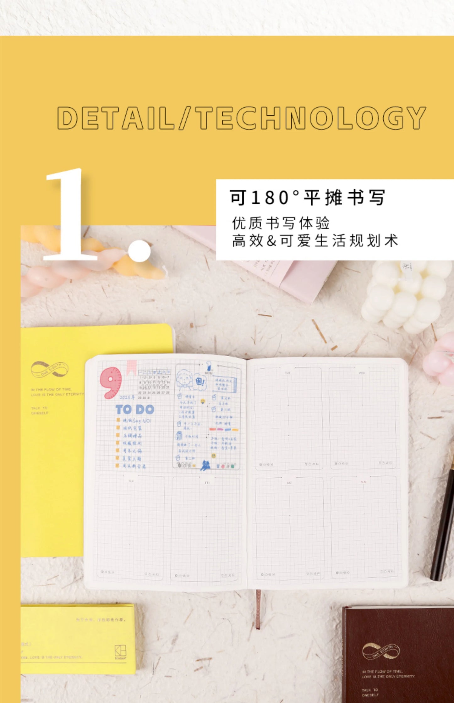 Kinbor 2026 A5 Efficient Planner Notebook,2 Days per Page with Habit Tracker,To-Do Lists&Time Management for Workplace, College