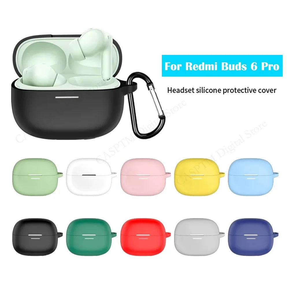 For Xiaomi Redmi Buds 6 Pro Case Earphone Protective Cover Silicone Protective Cases Redmi Buds 6 Pro Charging Capa Coque Funda