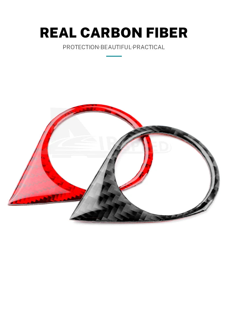Real Soft Carbon Fiber Sticker For Subaru Crosstrek Impreza 2024 Car Engine Start Stop Button Frame LHD Interior Accessories