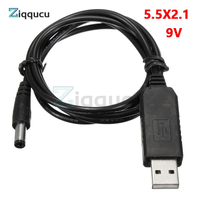 USB Power Boost Line DC 5V to DC 5V 9V 12V Step UP Module USB Converter Adapter Cable with Switch Plug Length 1m