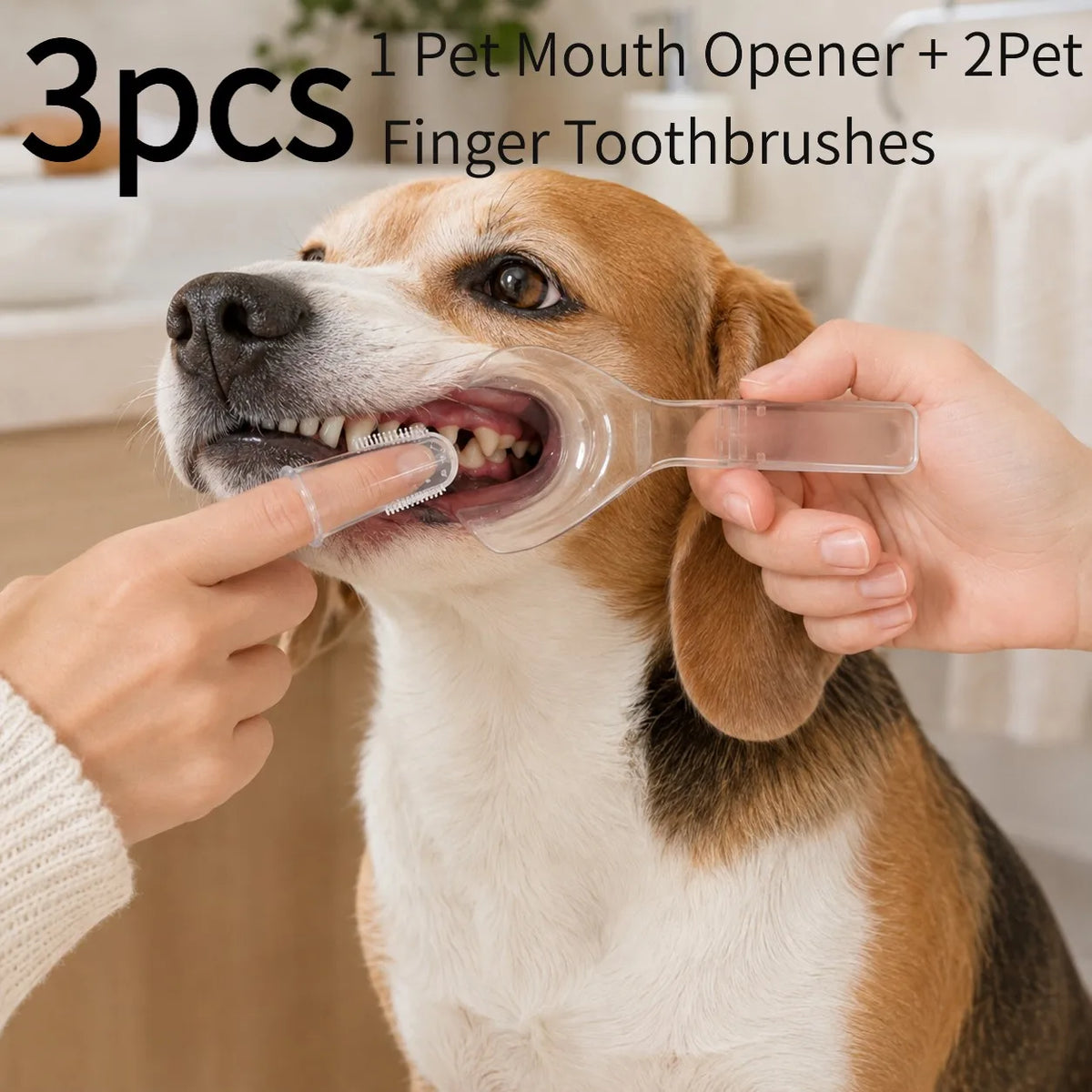 1 set of pet oral cleaning, soft silicone finger brush, suitable for dogs and cats, cleaning the teeth of puppies and kittens