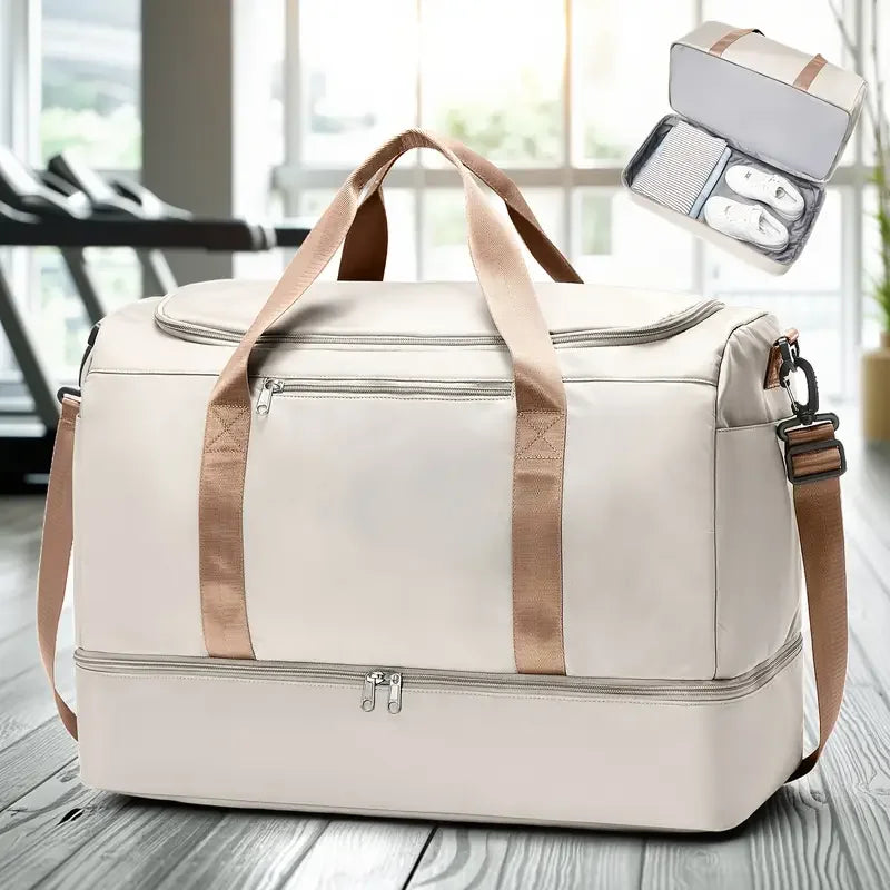 Large Capacity Travel Tote Bag Hand Luggage Travel Bag with Multiple Compartments, Crossbody - Lightweight Durable Sport Gym Bag