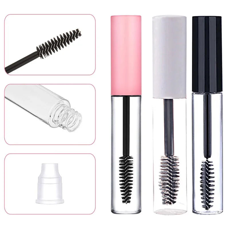 30/50pcs 10ml Empty Eyelashes Mascara Tube Vials Bottle Tool Fashion For Castor Oil DIY Cosmetic Container With White Pink Cap