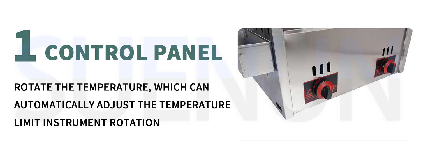 12L Stainless Steel Gas Fryer Countertop Fried Chicken French Fries Machine Commercial Deep Fryer Machine with Dual Tanks