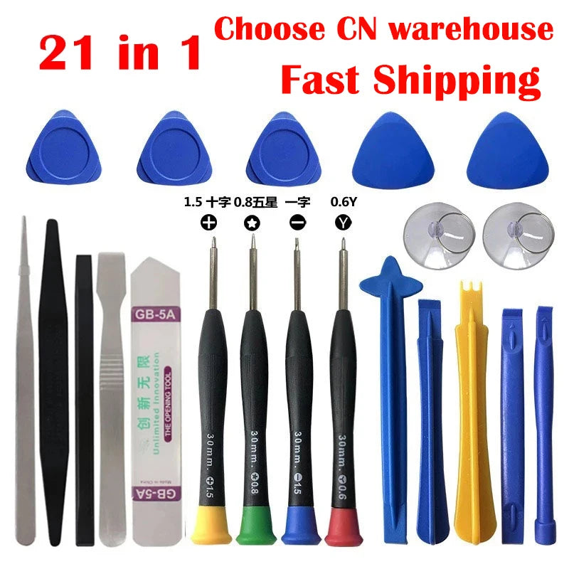 22 in 1 Mobile Phone Tools Kit Spudger Pry Opening Tool Screwdriver Set for iPhone 11 12 13 14 X XR XS 8 7 6S Hand Tools