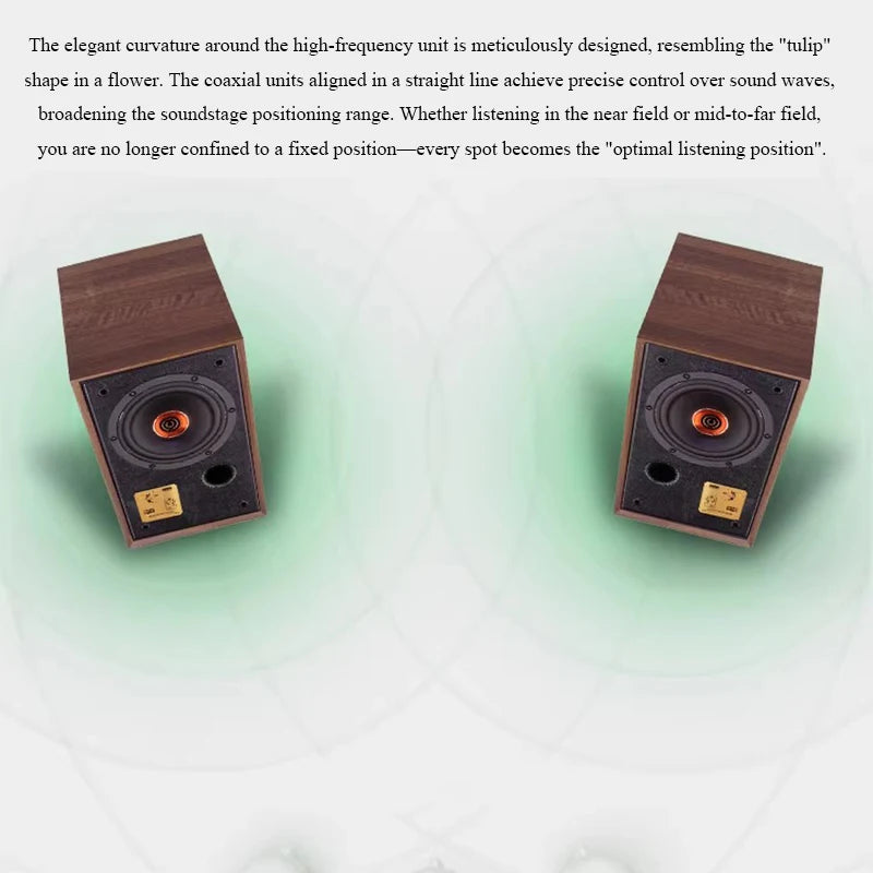 CX50 Fever Hi-Fi Level 525-inch Coaxial Passive Speaker 2-Way 120W Output Power Home Wooden Lossless Passive Bookshelf Speaker