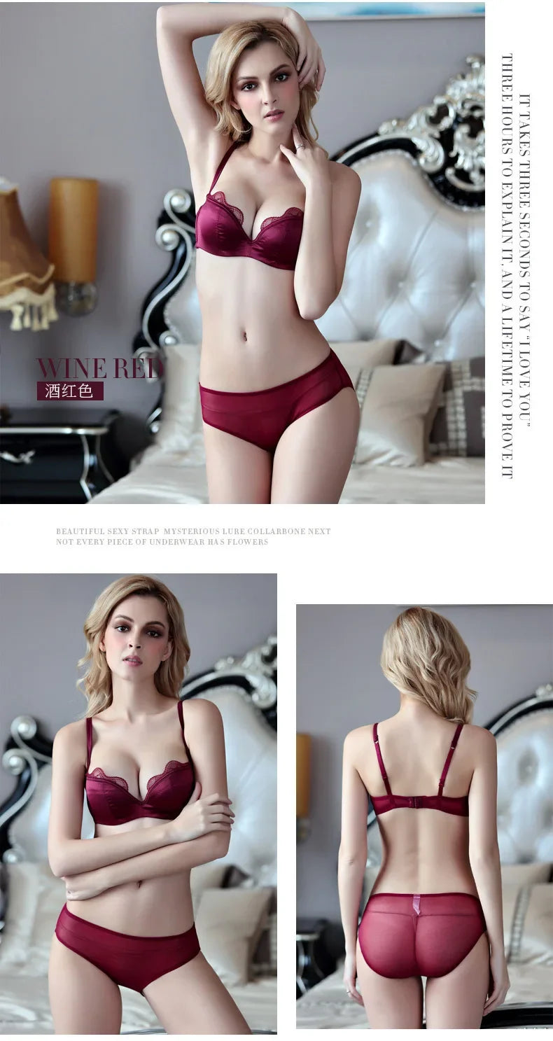 Women Lace Bra Set Casual Lingerie Set Daily Elegant Underwear Girls Bra and Panty Set chic