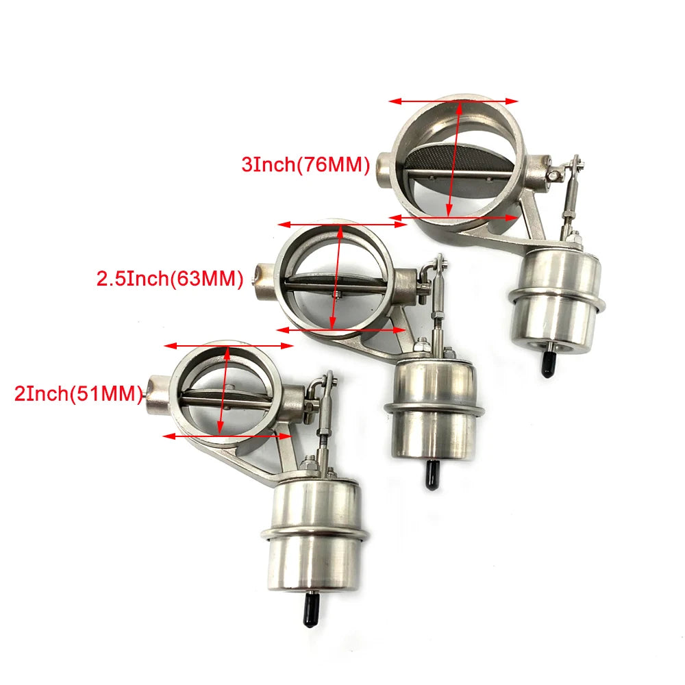51 63 76 89 102mm Exhaust valve Normally Open Stainless Steel Exhaust Control Valve Cutout Set Vacuum Actuator