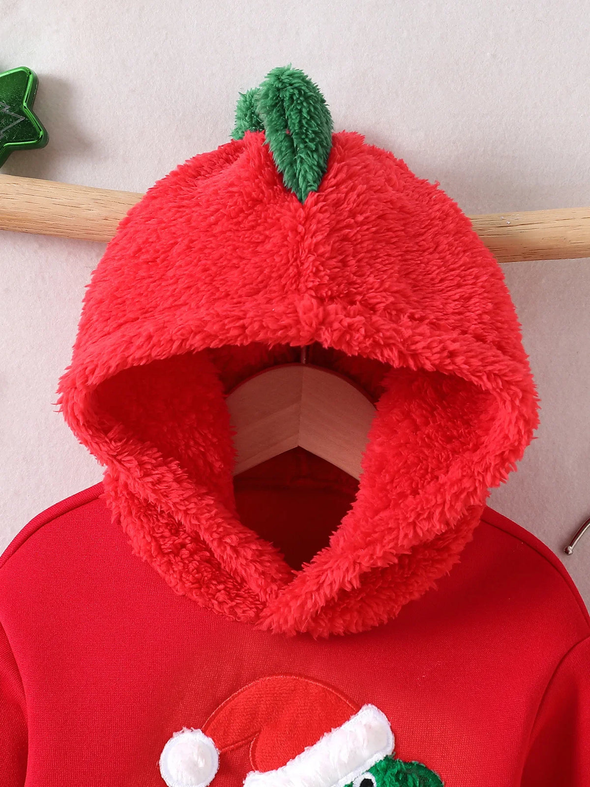 Newborn Baby Red Dinosaur Romper 2-Piece Set Hooded Bodysuit Jumpsuits One-pieces Christmas Toddler Outfits