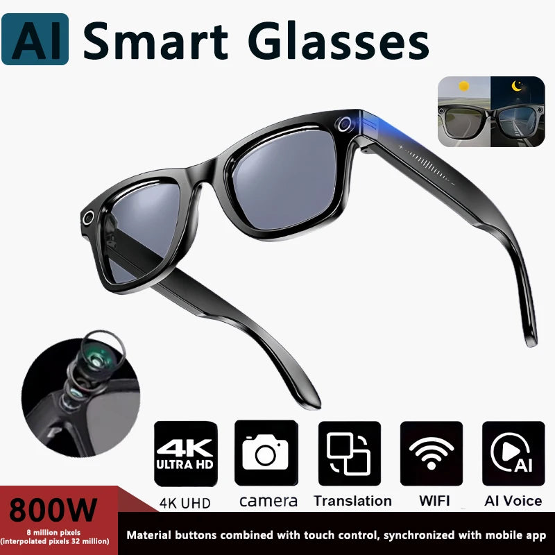 2025 Smart Glasses Photography Video AI Intelligent Interactive Translation Smart Sunglasses Bluetooth Call Music Play For IOS