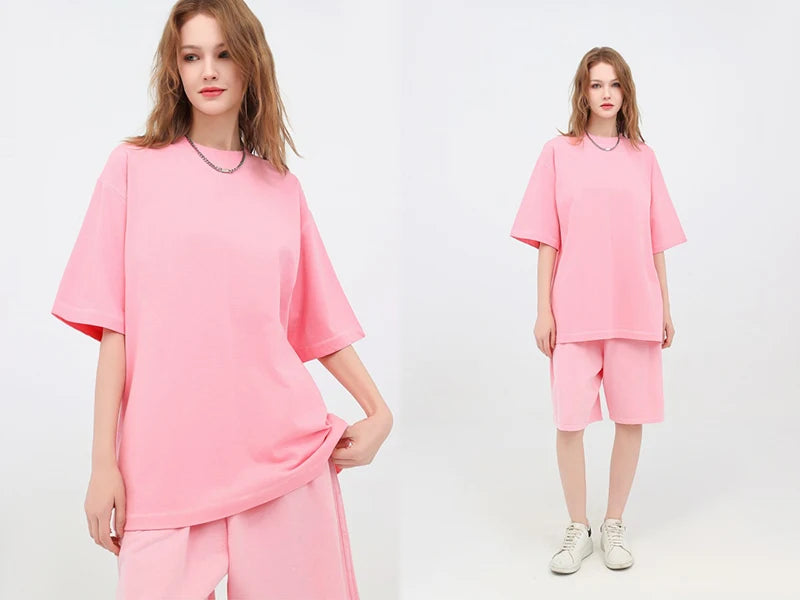 MiuKoMiYa Summer Loose T Shirts Women Basic Cotton Wahsed Short Sleeve Tees Oversized Casual Basic Female T Shirts Streetwear