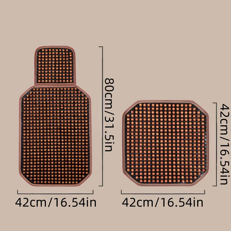 Cool Wooden Bead Car Seat Cushion Is Universal, Physical Cooling, Refreshing and Breathable, Non-Slip Base Cloth, Clothing Seat, 5 Colors Are Available