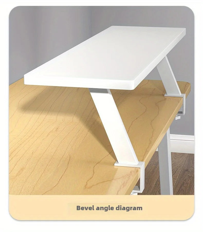 Versatile Desk Organizer with Metal U-Clamp - Sturdy Wooden Storage Rack for Office, Study & Reading