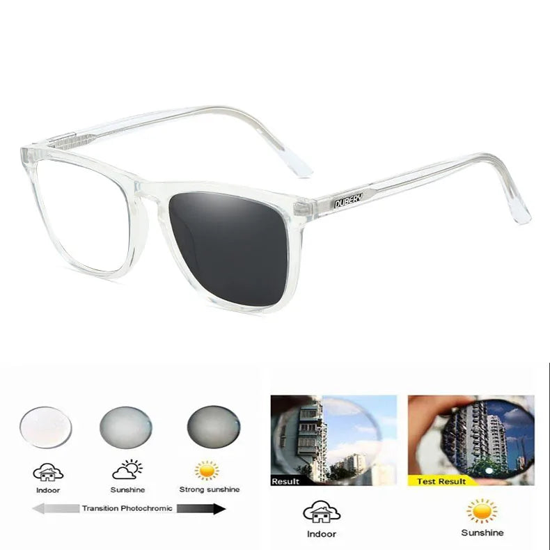 TR90 Square Photochromic Myopia Glasses Men Women Brand Finished Color Changing Driving Nearsighted Eyewear Negative Diopter ﻿