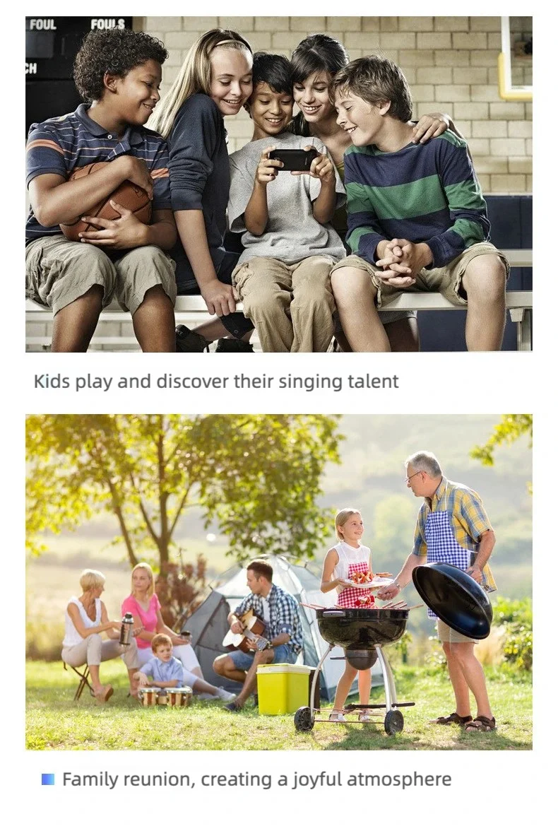 Karaoke Microphone for Kids & Adults - Bluetooth Microphones Singing Mic with Disco Lights, Echo Effect, Built-in Speaker