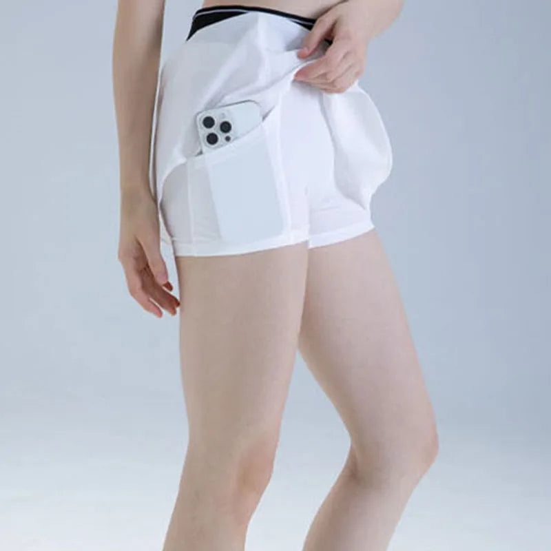 New Women's Tennis Skirt Outdoor Sports Breathable and Comfortable Simple Anti Light Skirt
