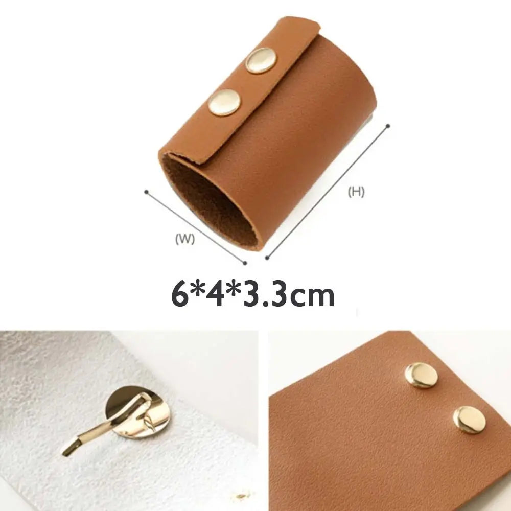 Hair Accessories Girl's Headwear Hair Wrap Korean Style Hair Cuff Ponytail Holder PU Leather Hair Band Women's hair clips