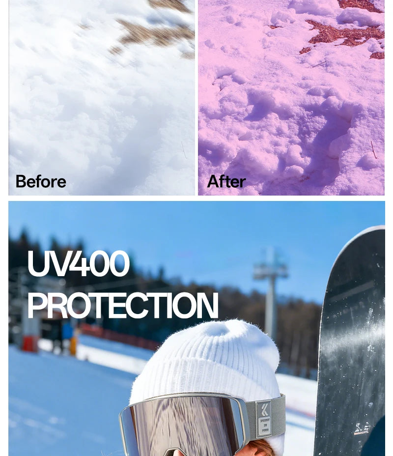 Kapvoe 2026 Skiing Eyewear Flip Ski Goggles Photochromic Snow Goggles Men Snowboard Mask Protection Glasses Snowmobile Winter