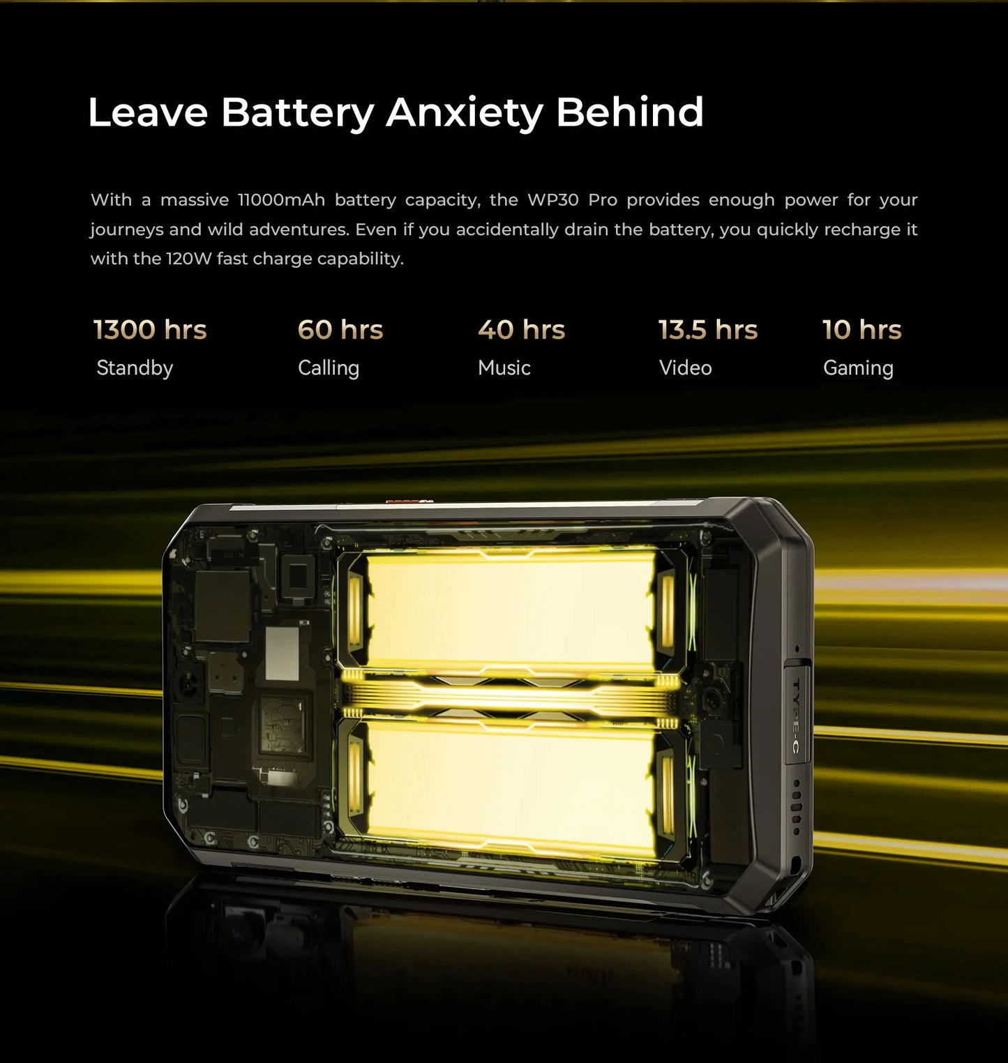 Oukitel WP30 Pro 120W 5G Rugged Smartphone android 13 12GB+512GB 11000 mAh 6.78" FHD+ Mobile Phone 108MP Cell Phone Global