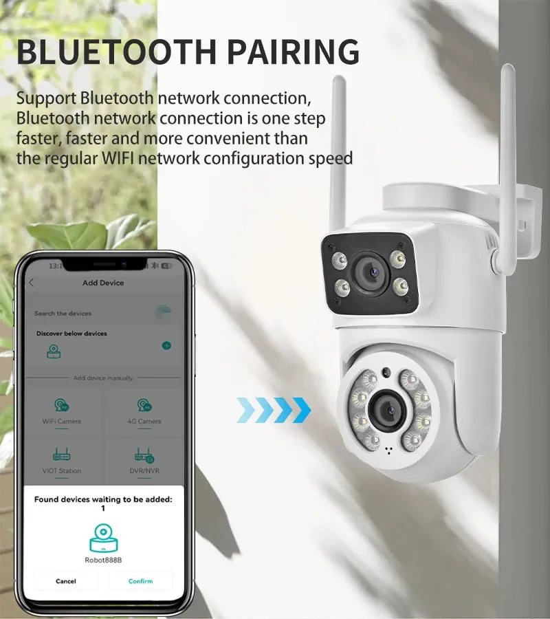 BELIA 6MP Dual Lens Dual Screens PTZ Wifi Camera AI Human Detection Wireless Outdoor CCTV Security IP Camera ICSEE App