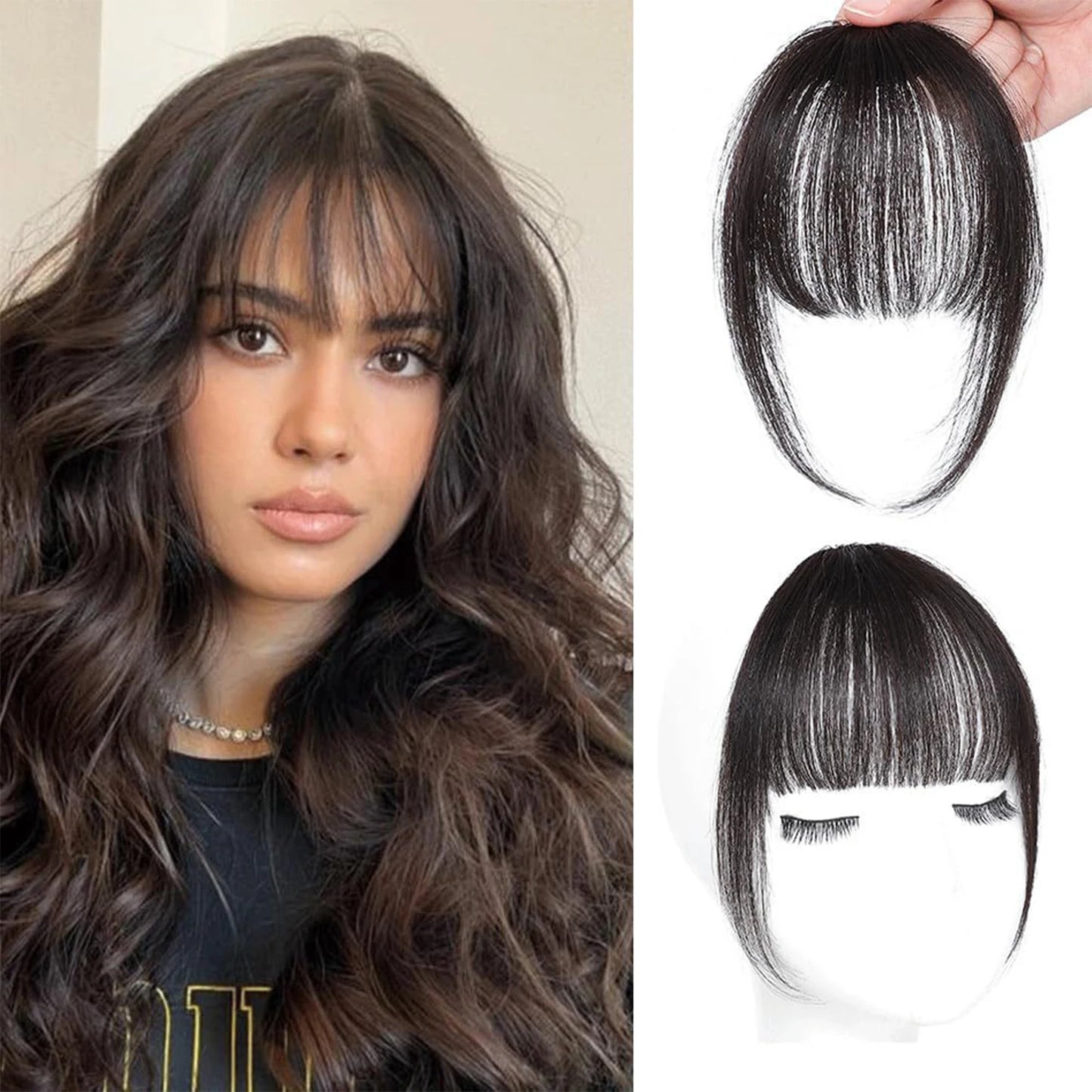 Human Bangs Hair Clip-In Extension Synthetic wig Fringe Natural False Hairpiece Women Clip in Bangs Hair Styling Tools