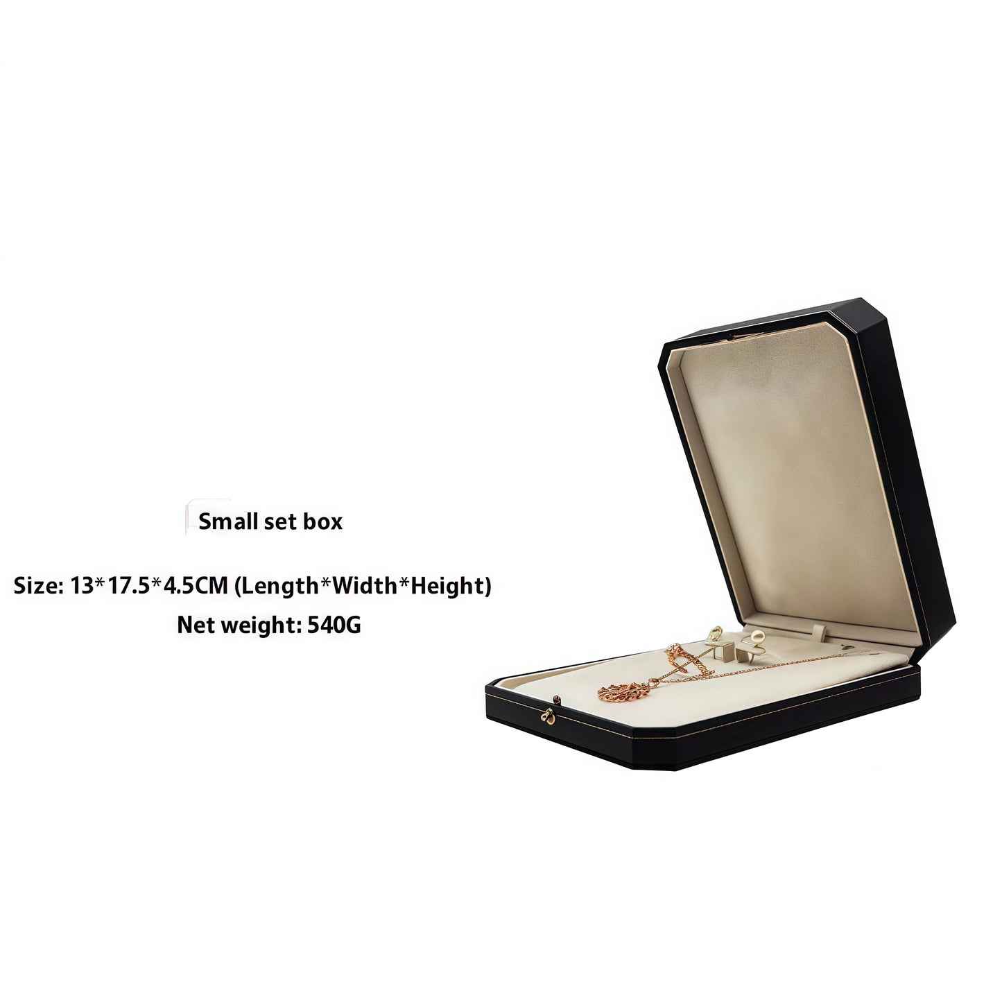 Customizable LOGO Vintage Octagonal Gold Text Storage Box Ring Earnail Bracelet  Jewelry Packaging Case Collection Storage Box
