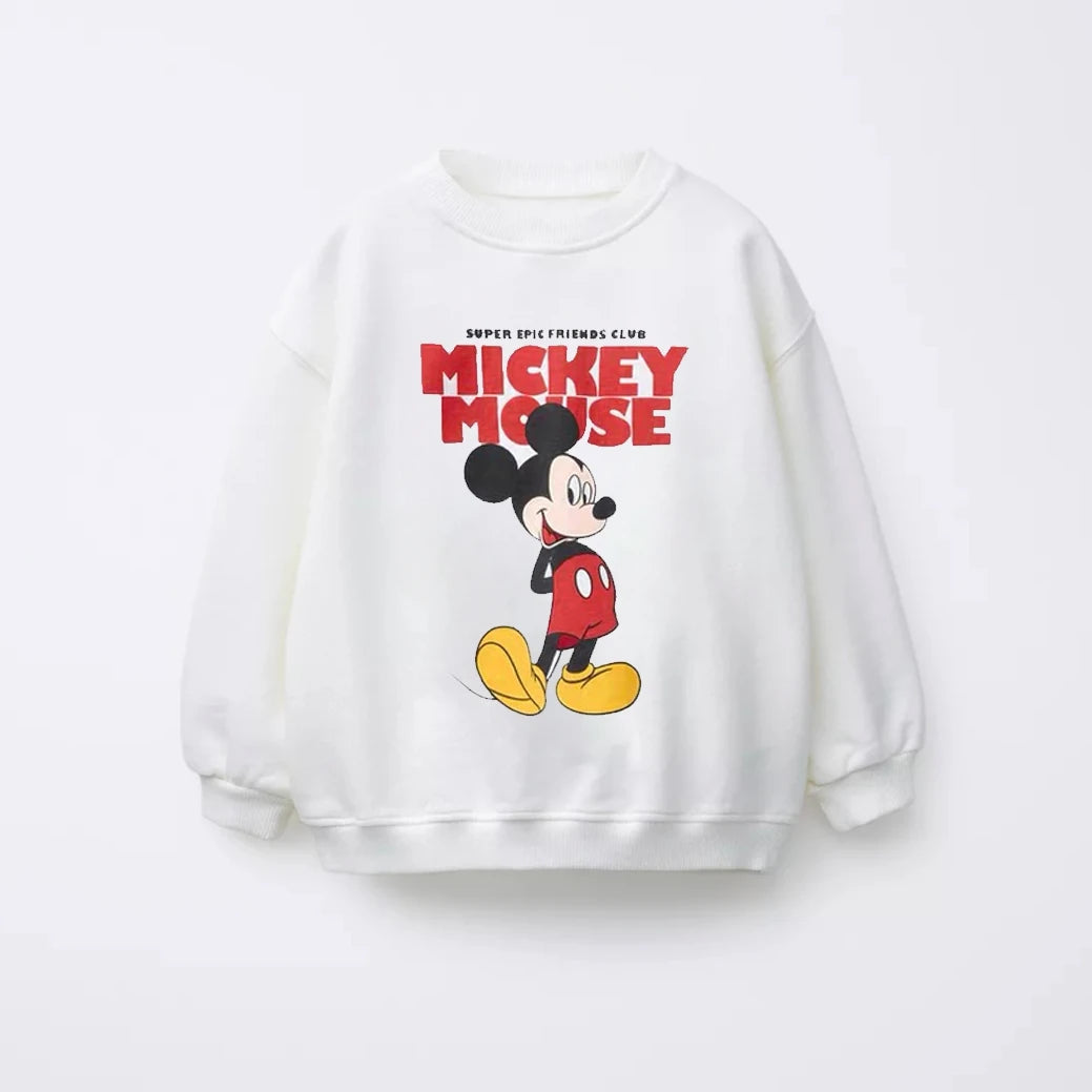 Kids Cartoon Fashion Costume Girls New Round Neck Tops Printed Long Sleeve Autumn Wear Toddler Boys Loose Thin Sweatshirts