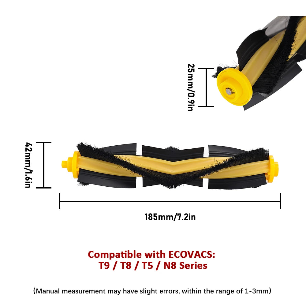 Main Roller Brush For Ecovacs OZMO 920 950 T5 T8 T8 Max T8 AIVI T9 N7 N8 Pro Yeedi 2 Hybrid Robot Vacuum Cleaner Spare Parts