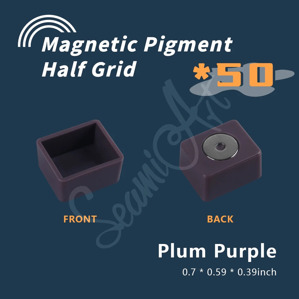 SeamiArt 50pcs Magnetic Half Pans Four colors for Watercolor Tube Subpackage Tin Box Palette Painting Tools Art Supplies