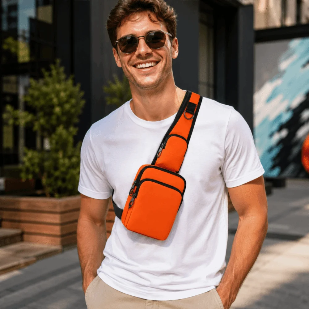 Fashion RFID Blocking Chest Bag Waterproof Anti-Theft Anti-Theft Sling Bag Lightweight Simple Messenger Bag Travel