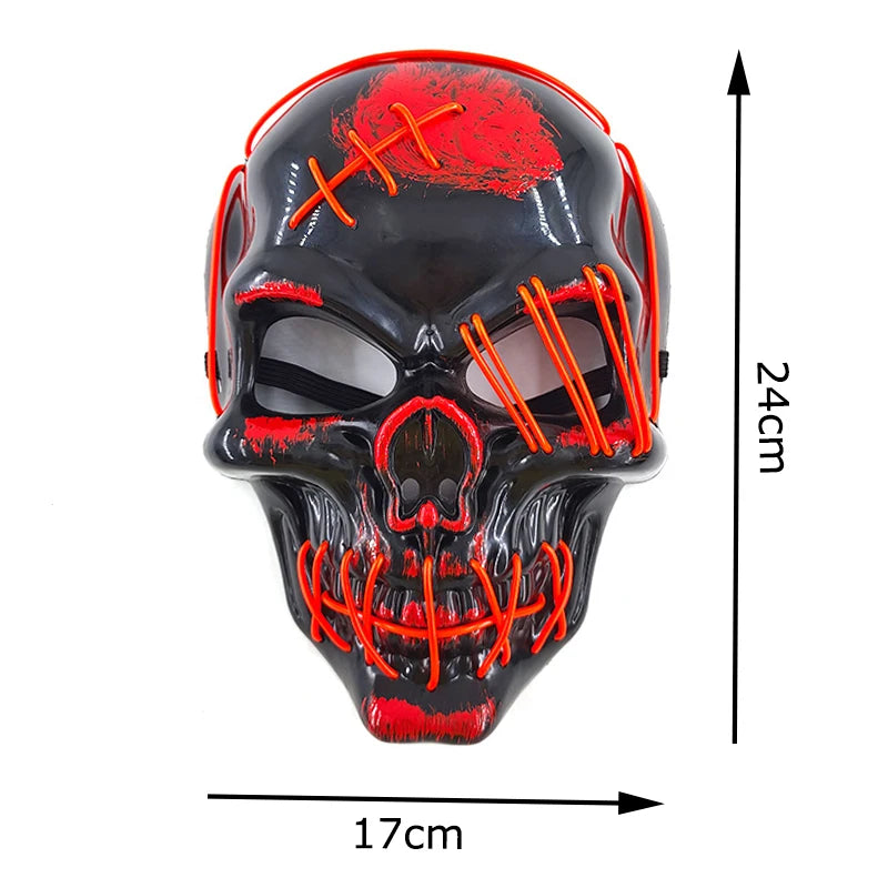 Halloween Carnival Party Costume Decoration Luminous LED Mask Halloween Mask LED Maske Light Up Party Masks for Glow Party