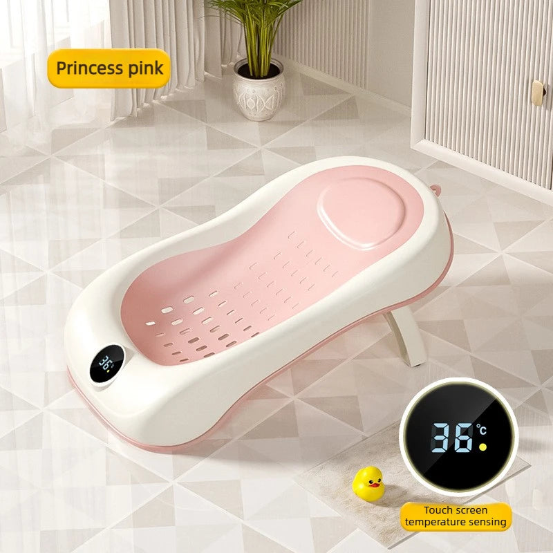 Parent Helper Universal Non-Slip Bath Net, Newborn Bath Lying Rack Baby Convertible Sit-Lie Bath Bed Temperature Sensing